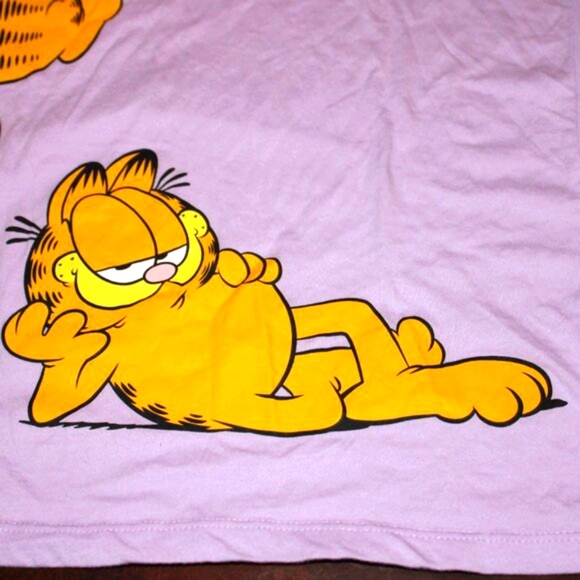 Garfield Nickelodeon Cartoon Tee - Size XS Lavender - Picture 5 of 7